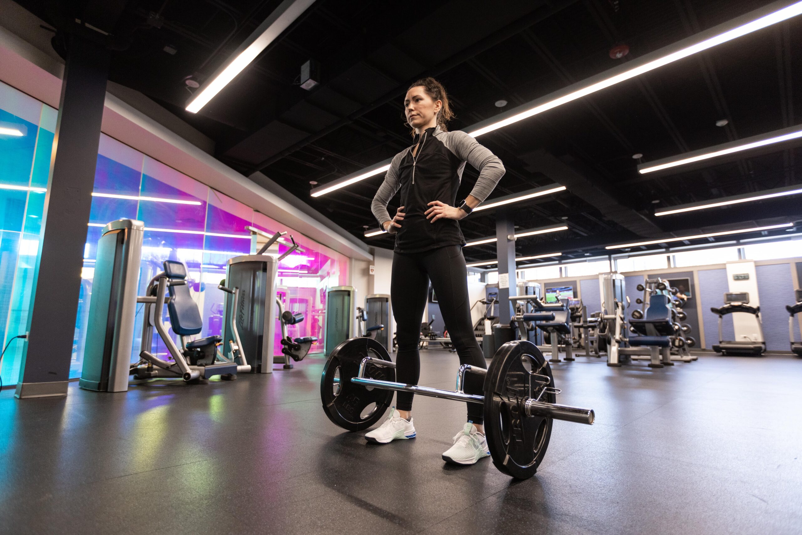 Allison standing ready to lift weight